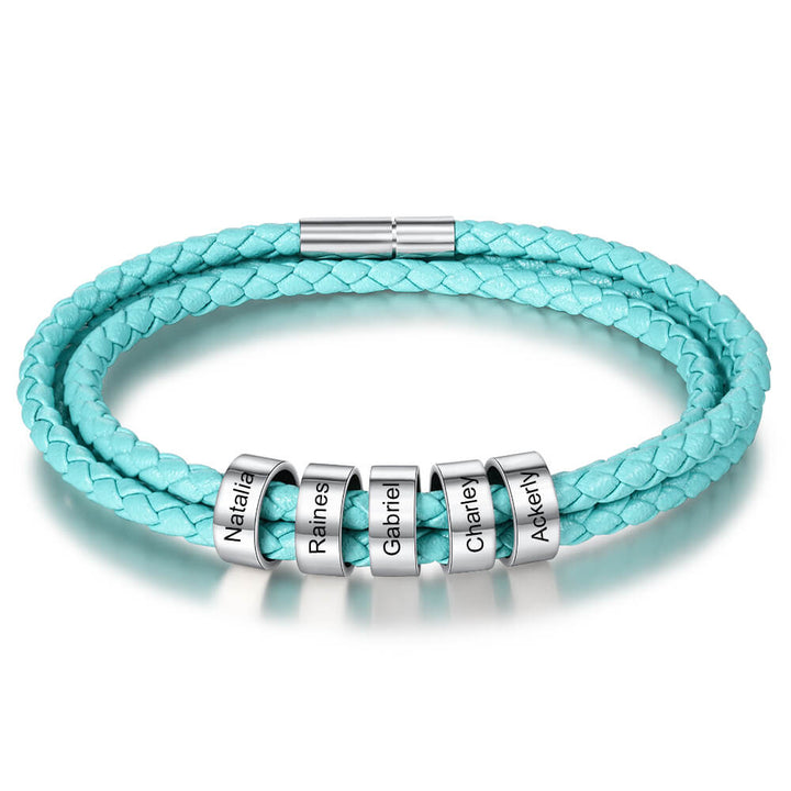 Engraved 5 Beads Bracelet