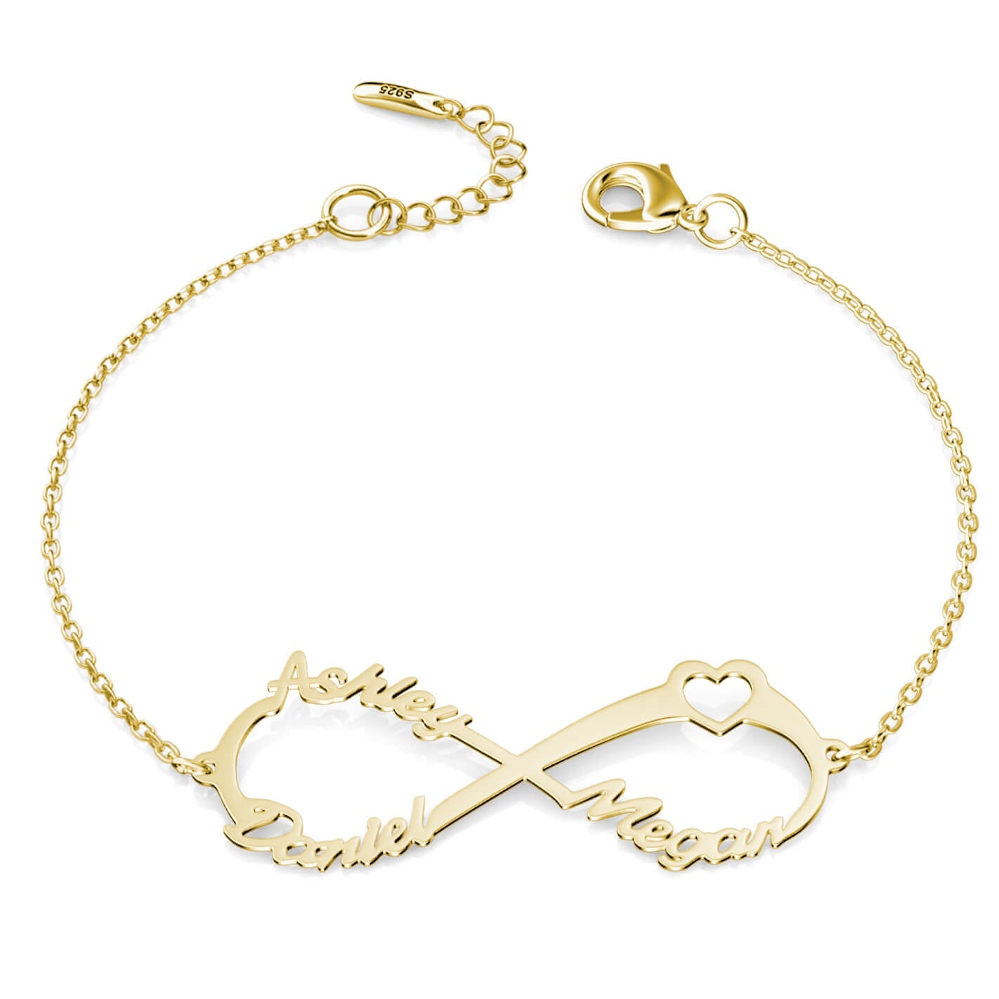 Infinity 3 Name Bracelet