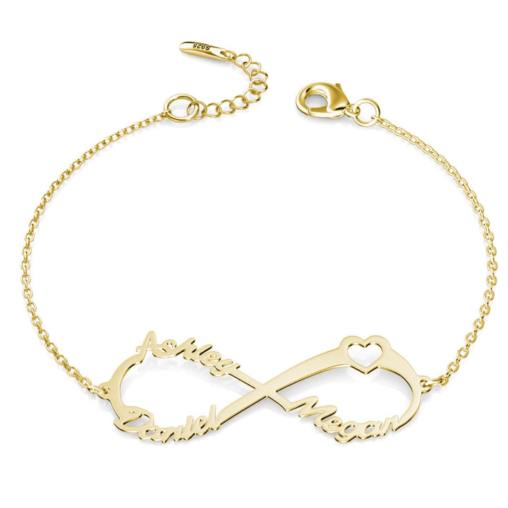 Infinity 3 Name Bracelet
