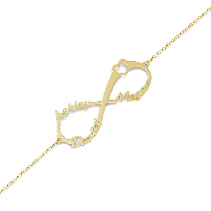 Infinity 3 Name Bracelet