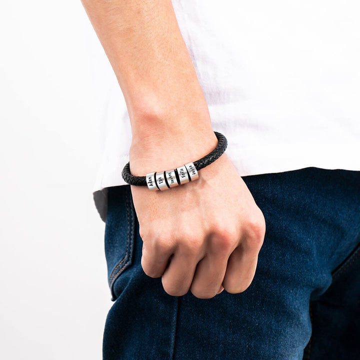 Men's Engraved 5 Beads Bracelet