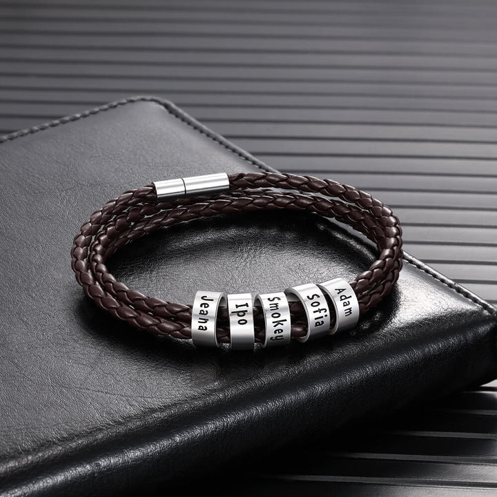Men's Engraved 5 Beads Bracelet