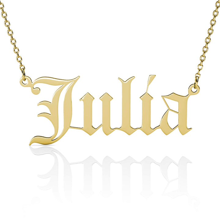 Personalised Old English Name Necklace