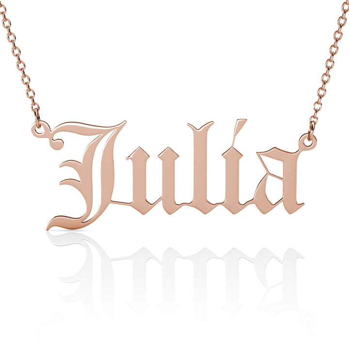 Personalised Old English Name Necklace