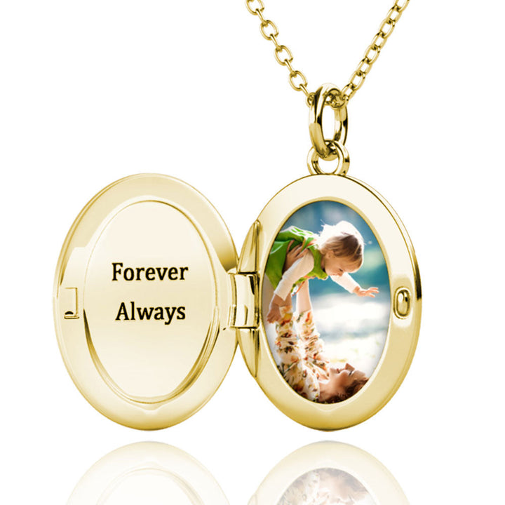 Oval Photo Locket Necklace