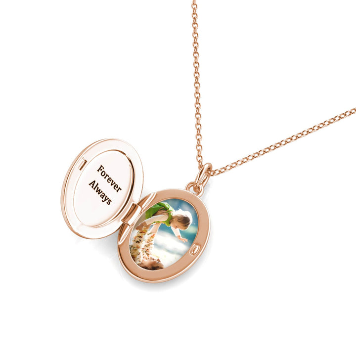Oval Photo Locket Necklace