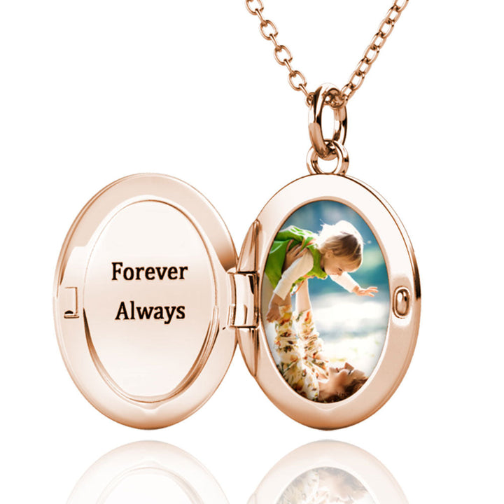 Oval Photo Locket Necklace
