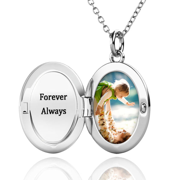 Oval Photo Locket Necklace