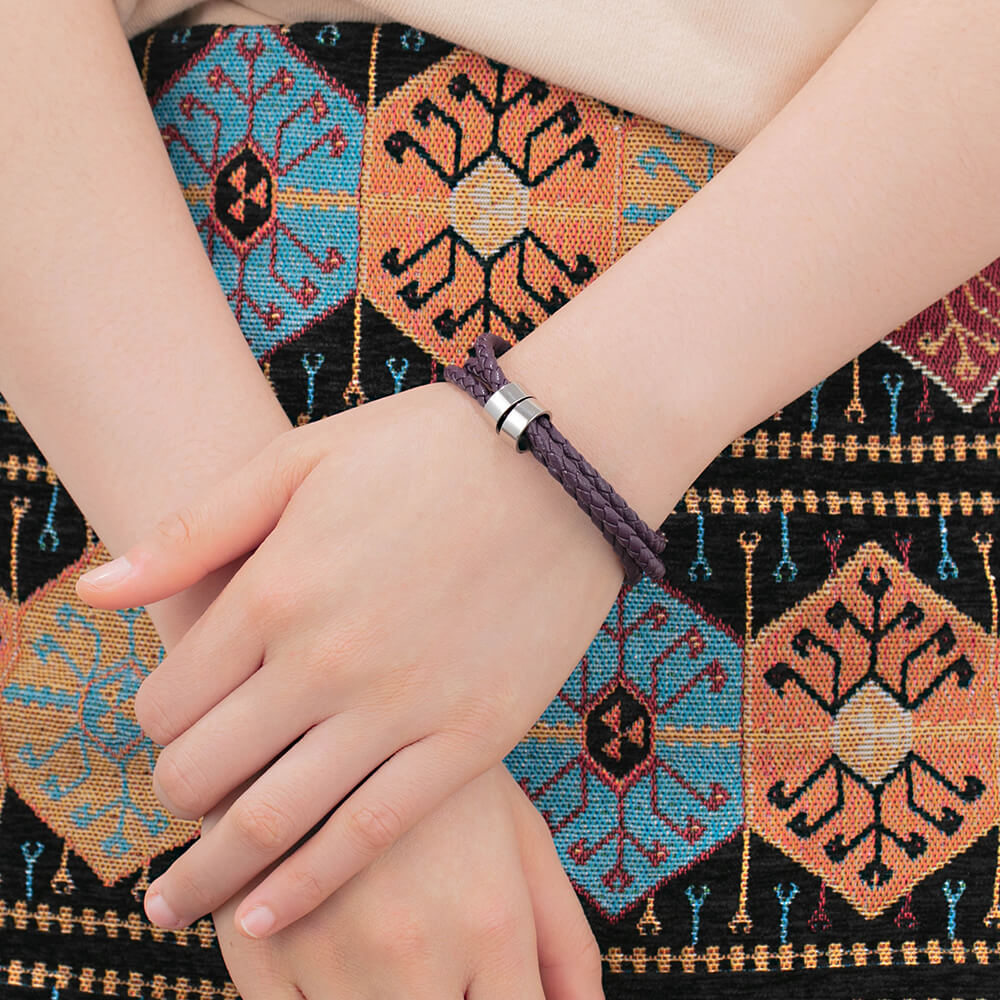 Engraved 2 Beads Bracelet