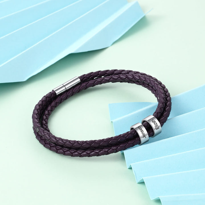 Engraved 2 Beads Bracelet