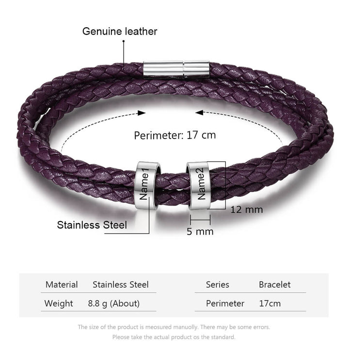 Engraved 2 Beads Bracelet