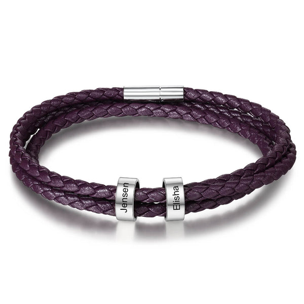 Engraved 2 Beads Bracelet