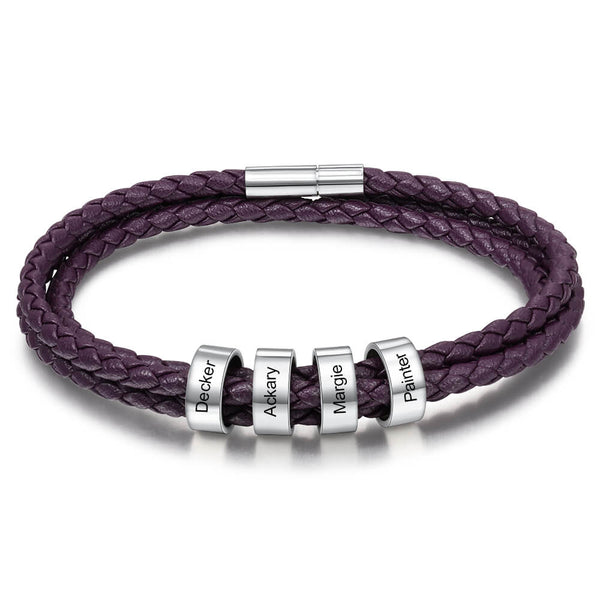Engraved 4 Beads Bracelet