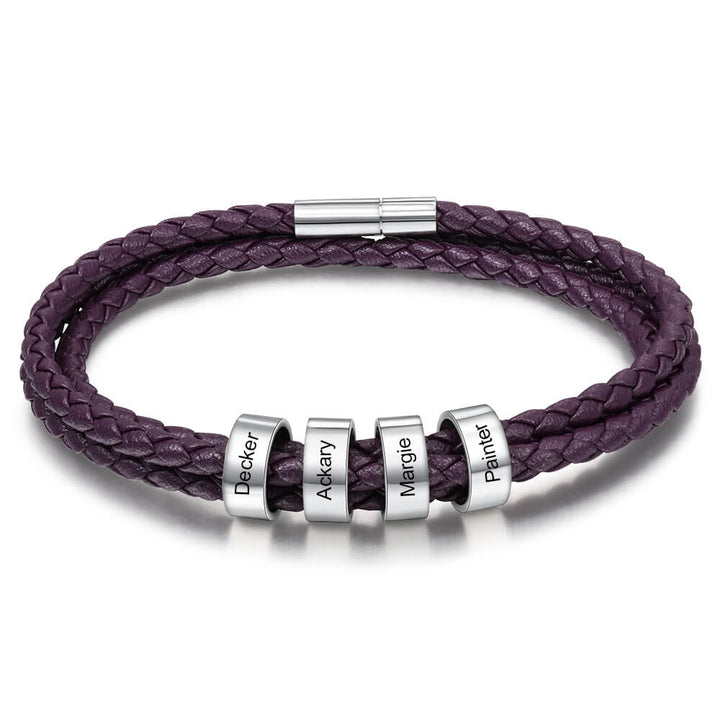 Engraved 4 Beads Bracelet