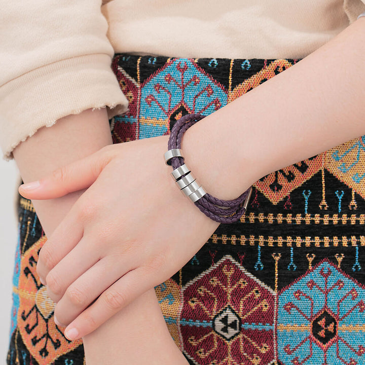 Engraved 5 Beads Bracelet