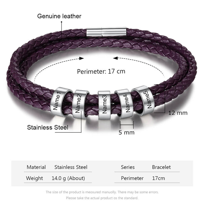 Engraved 5 Beads Bracelet