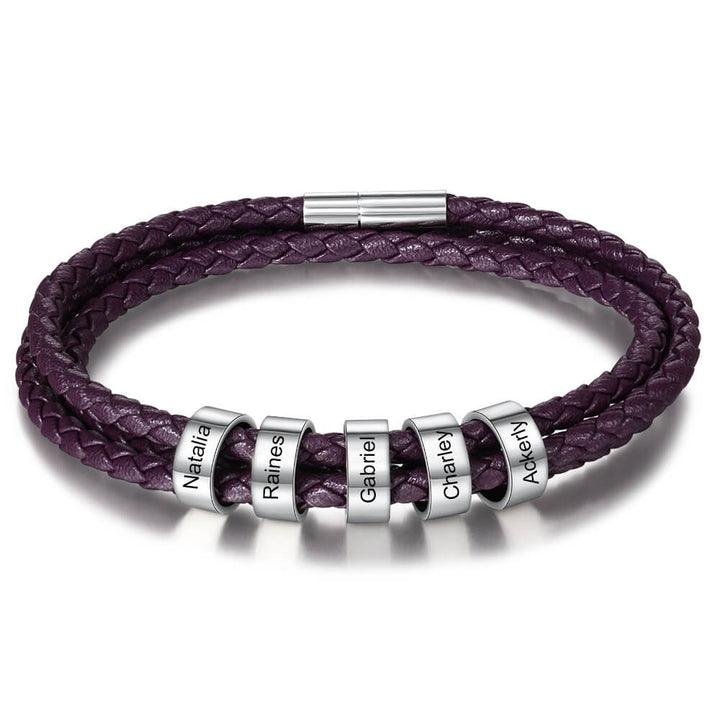Engraved 5 Beads Bracelet