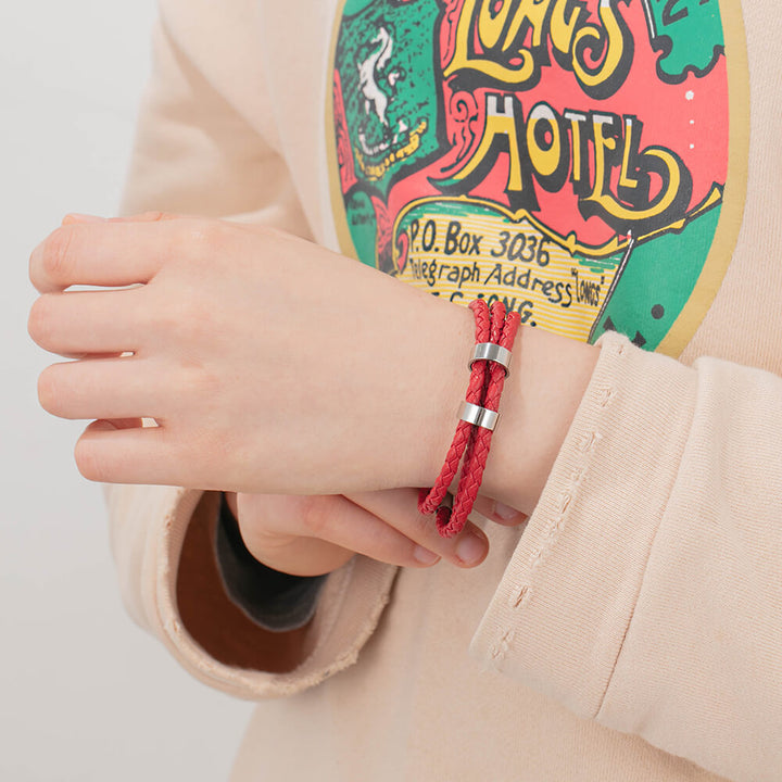 Engraved 2 Beads Bracelet
