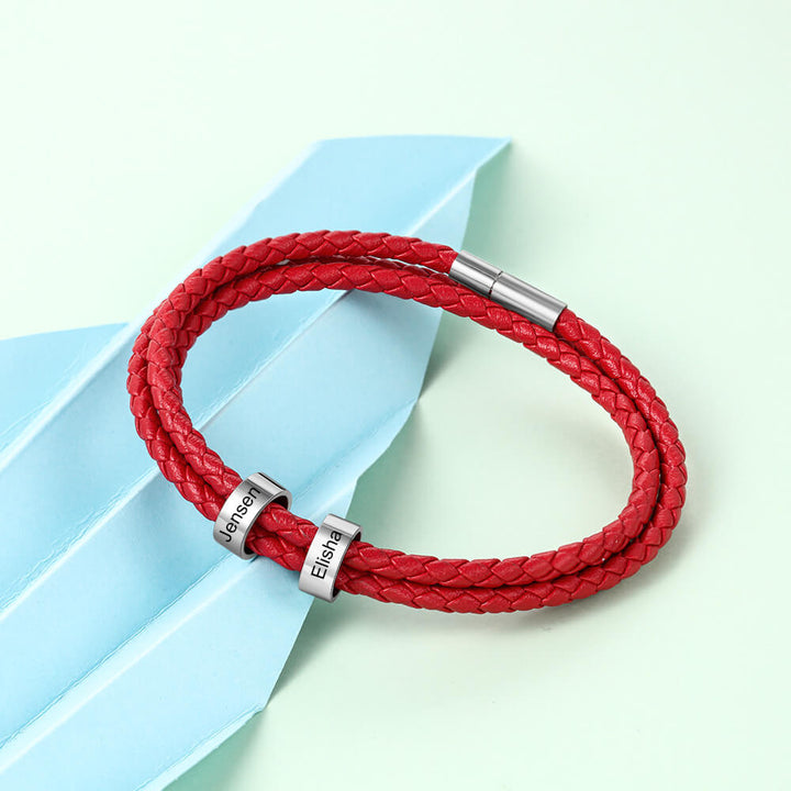 Engraved 2 Beads Bracelet