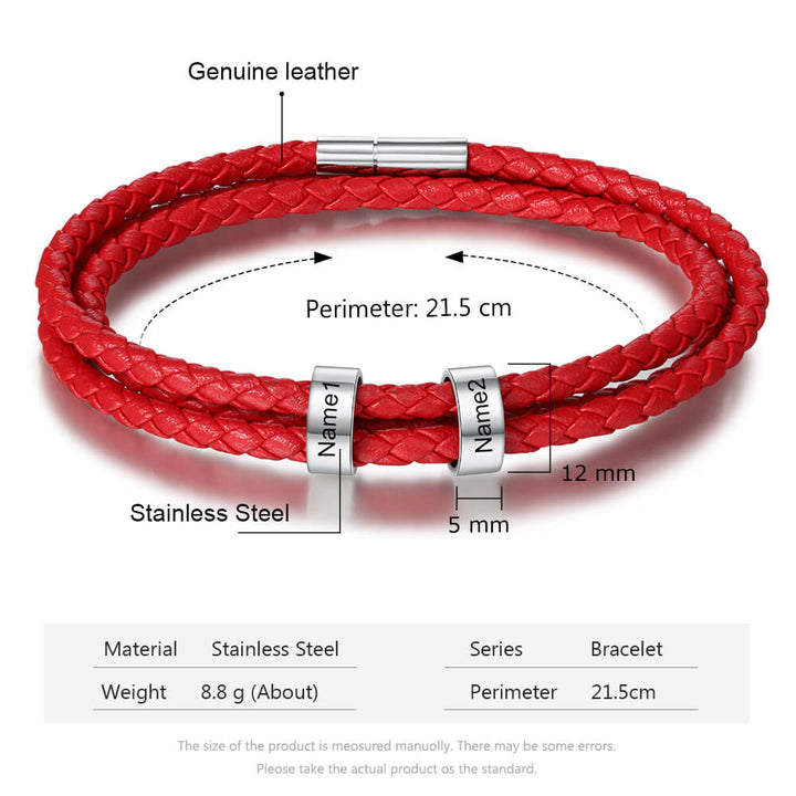 Engraved 2 Beads Bracelet