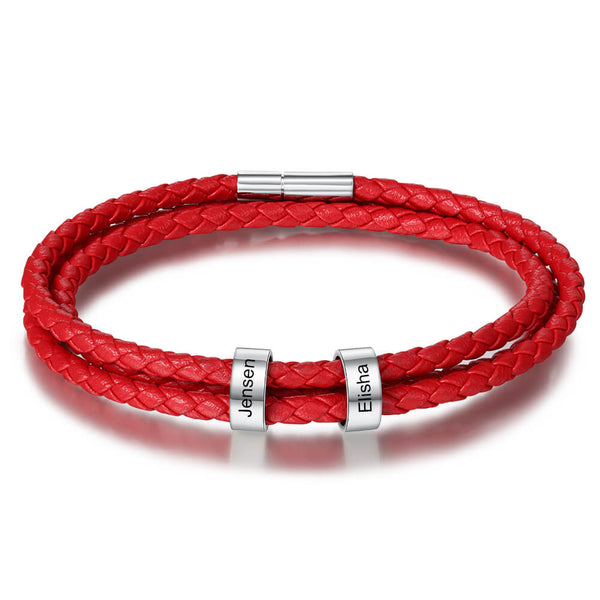 Engraved 2 Beads Bracelet