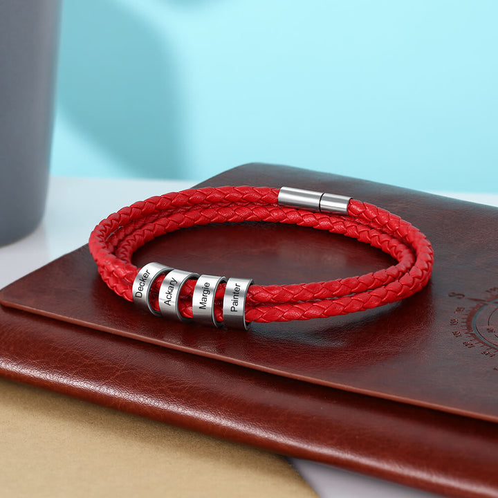 Engraved 4 Beads Bracelet