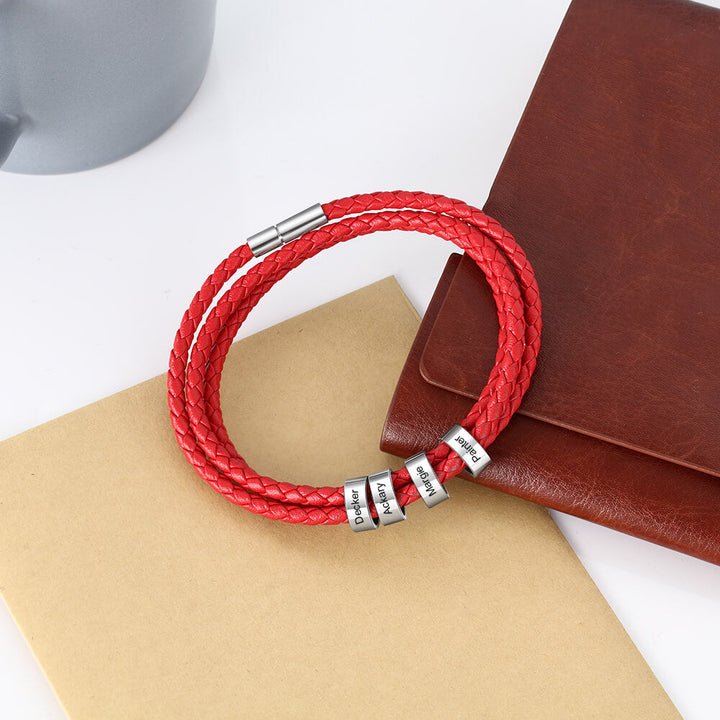Engraved 4 Beads Bracelet