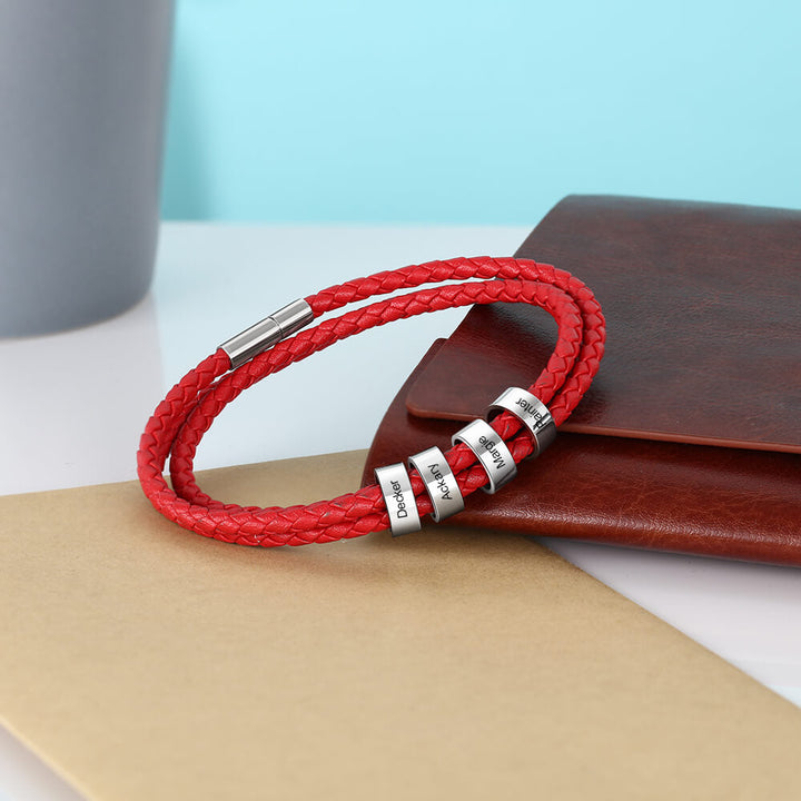 Engraved 4 Beads Bracelet