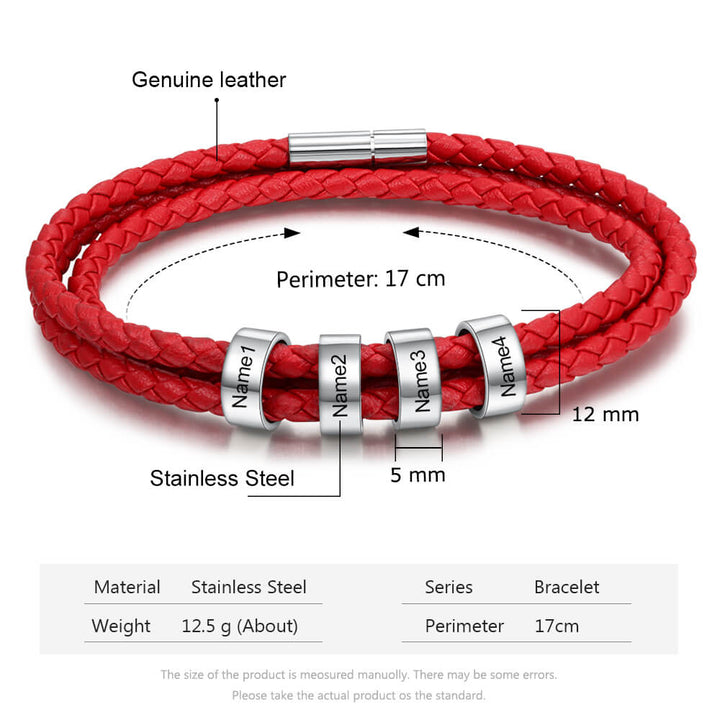 Engraved 4 Beads Bracelet