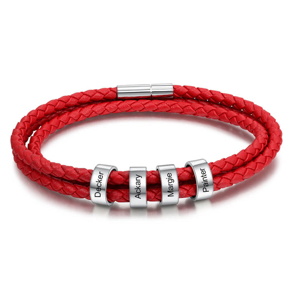 Engraved 4 Beads Bracelet
