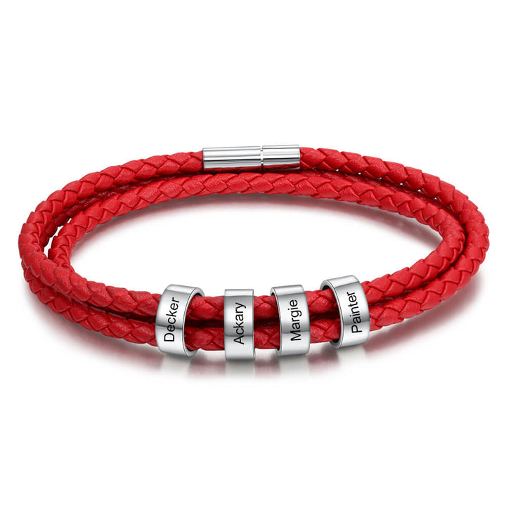 Engraved 4 Beads Bracelet