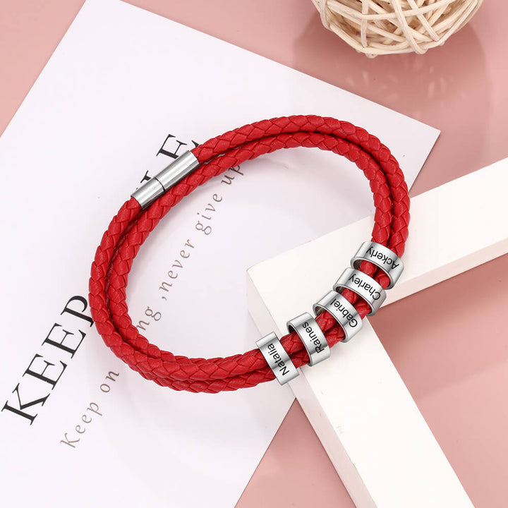 Engraved 5 Beads Bracelet