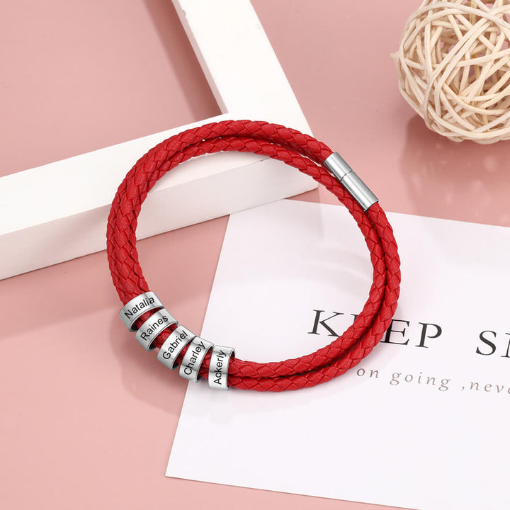 Engraved 5 Beads Bracelet