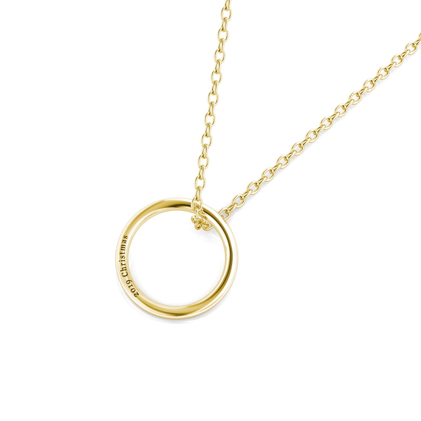 Engraved Ring Necklace