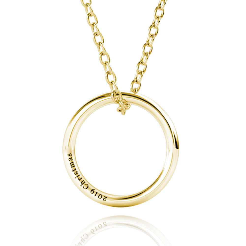 Engraved Ring Necklace