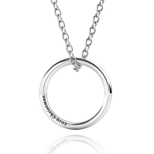 Engraved Ring Necklace