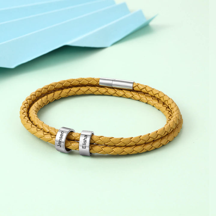 Engraved 2 Beads Bracelet