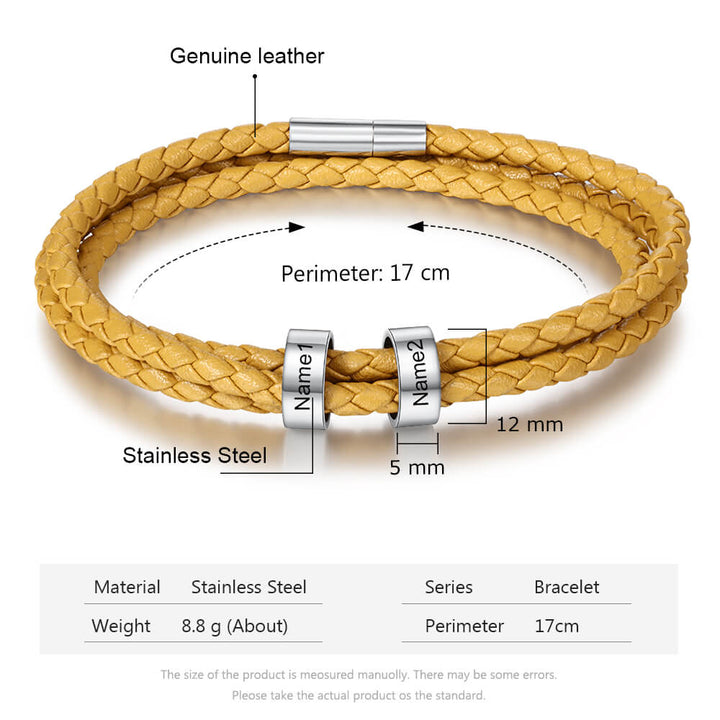Engraved 2 Beads Bracelet