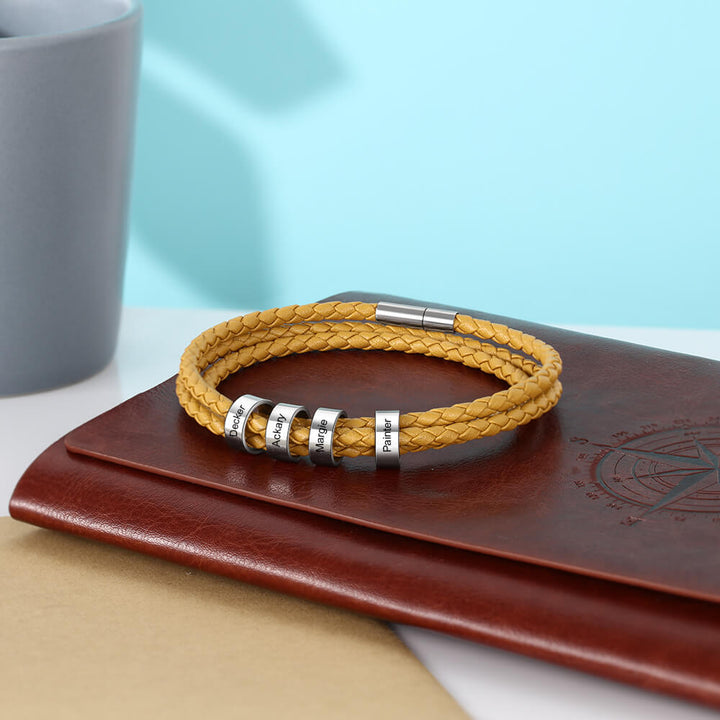 Engraved 4 Beads Bracelet
