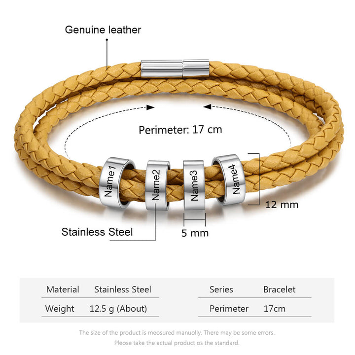 Engraved 4 Beads Bracelet