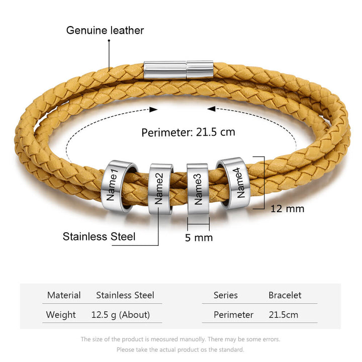 Engraved 4 Beads Bracelet