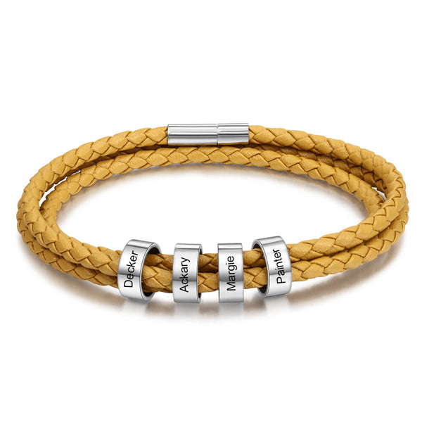 Engraved 4 Beads Bracelet