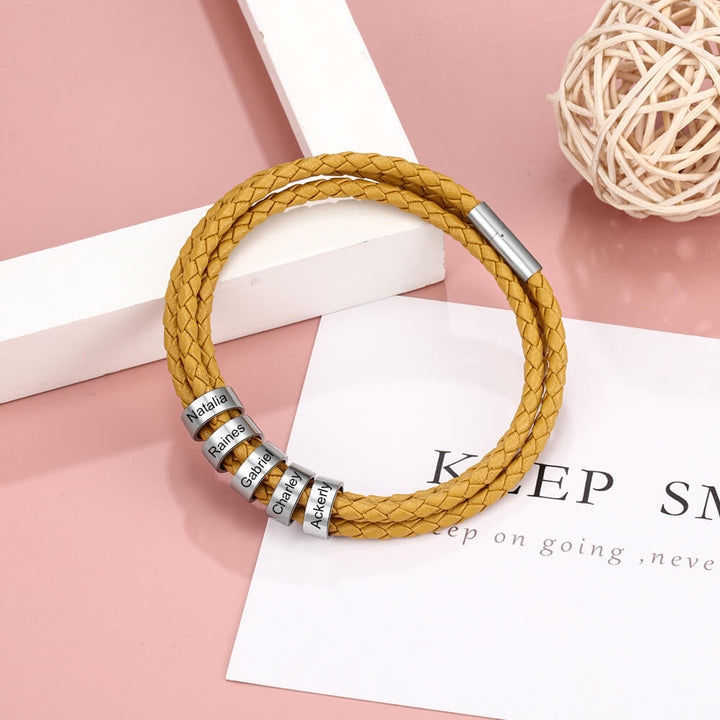 Engraved 5 Beads Bracelet
