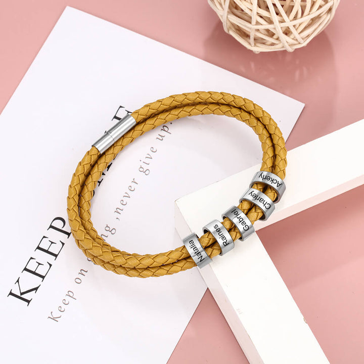 Engraved 5 Beads Bracelet