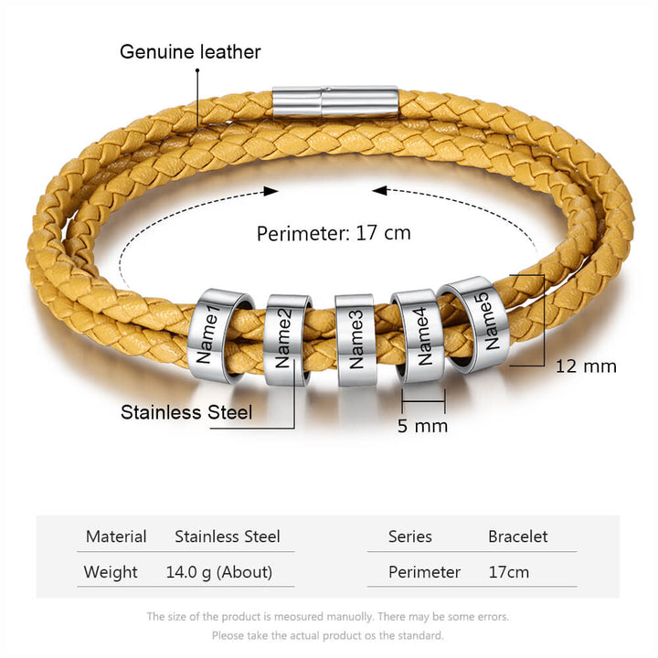 Engraved 5 Beads Bracelet