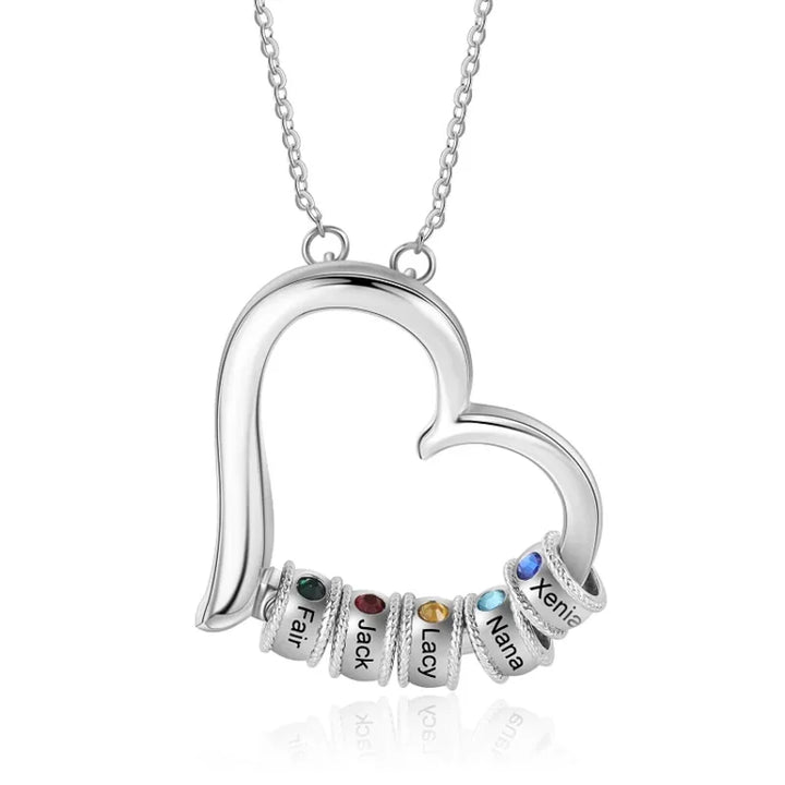 Personalisierte Herz Kette Für Mütter, Kette mit Geburtsstein, Kette mit Gravur, Kette mit Namen, Geschenk Für Mama
