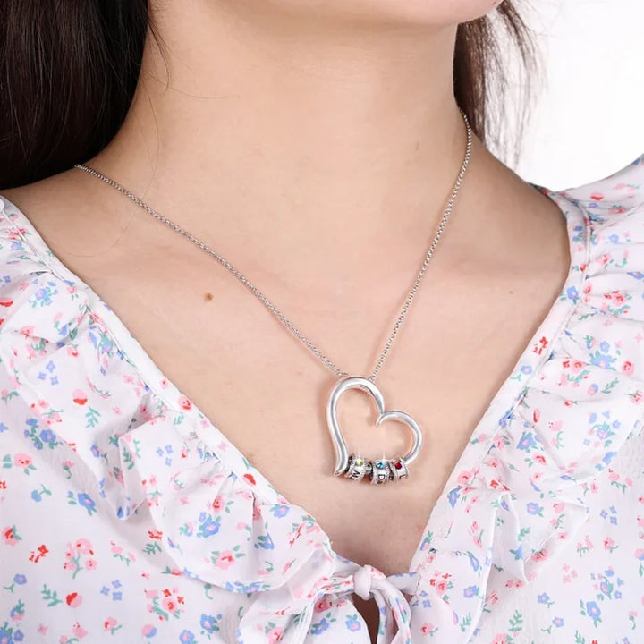 Personalisierte Herz Kette Für Mütter, Kette mit Geburtsstein, Kette mit Gravur, Kette mit Namen, Geschenk Für Mama