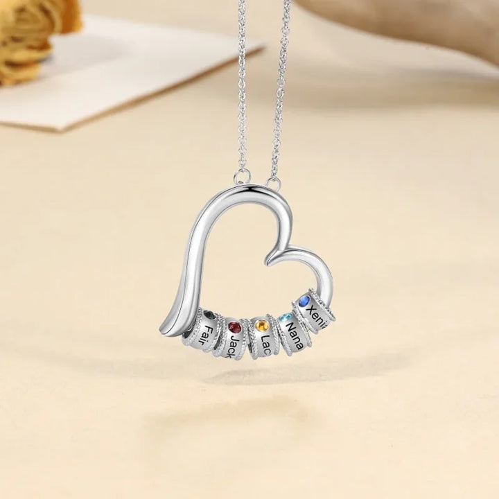Personalisierte Herz Kette Für Mütter, Kette mit Geburtsstein, Kette mit Gravur, Kette mit Namen, Geschenk Für Mama