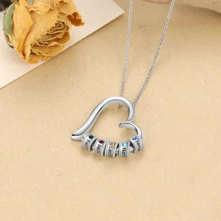 Personalisierte Herz Kette Für Mütter, Kette mit Geburtsstein, Kette mit Gravur, Kette mit Namen, Geschenk Für Mama