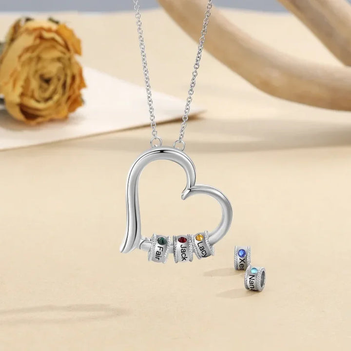 Personalisierte Herz Kette Für Mütter, Kette mit Geburtsstein, Kette mit Gravur, Kette mit Namen, Geschenk Für Mama